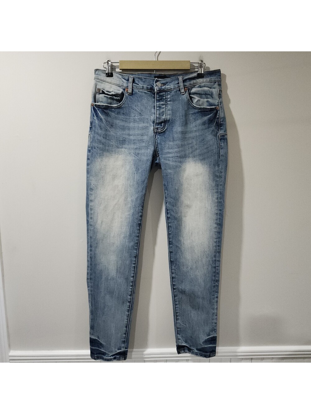 Purple Brand P001 Jeans Mens 32x30 Slim Fit Light Wash Faded Streetwear Hype